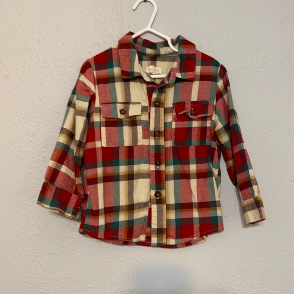 Blue Rooster Plaid Holiday Button Down Christmas Flannel